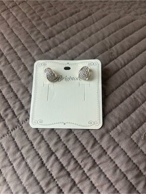 Brighton Silver Pavé Teardrop Stud Earrings